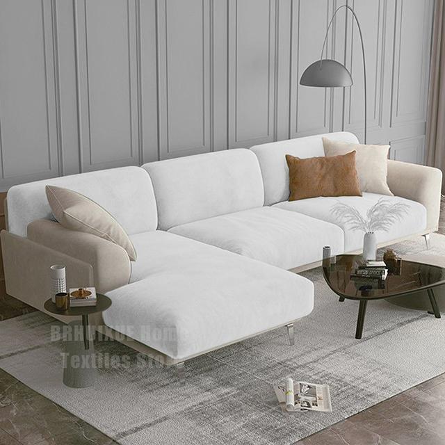 Velvet Sofa Seat Cushion Cover Stretch Plush Thicken Sofa Cover For Living Room L Shape Luxury Corner Furniture Sofa Slipcovers