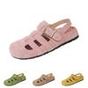 Women Closed Toe Sandals Adjustable Buckle Strap Slip On Flat Sole Casual Outdoor Comfortable Footwear