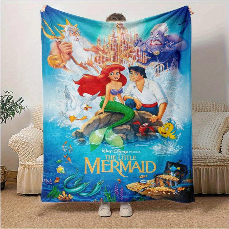 

The Little Mermaid Cartoon Blanket, Short Plush Cute Warm Blanket, Living Room Home Decoration Sofa Four Seasons Travel 150x200cm