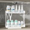 Kitchen Rotating Spice Rack 2 Tier Plastic Seasoning Spice Detachable Jar Storage Rack Pull Out Kitchen Cabinet Organiser