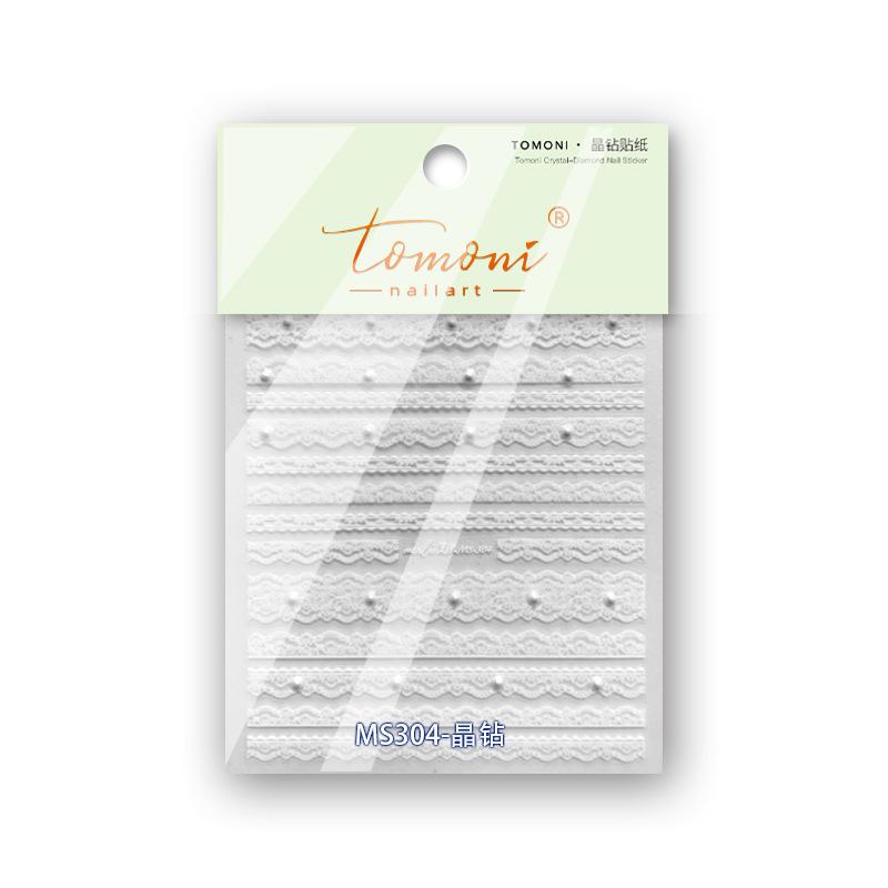 Кристально-кружевная полосатая наклейка для дизайна ногтей своими руками креативная — фото 15