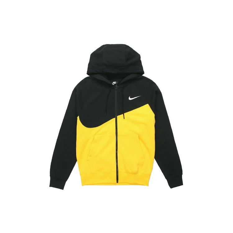 Nike Colorblock Knit Hooded Jacket Black Yellow Blackyellow Men s CT3425-780 S