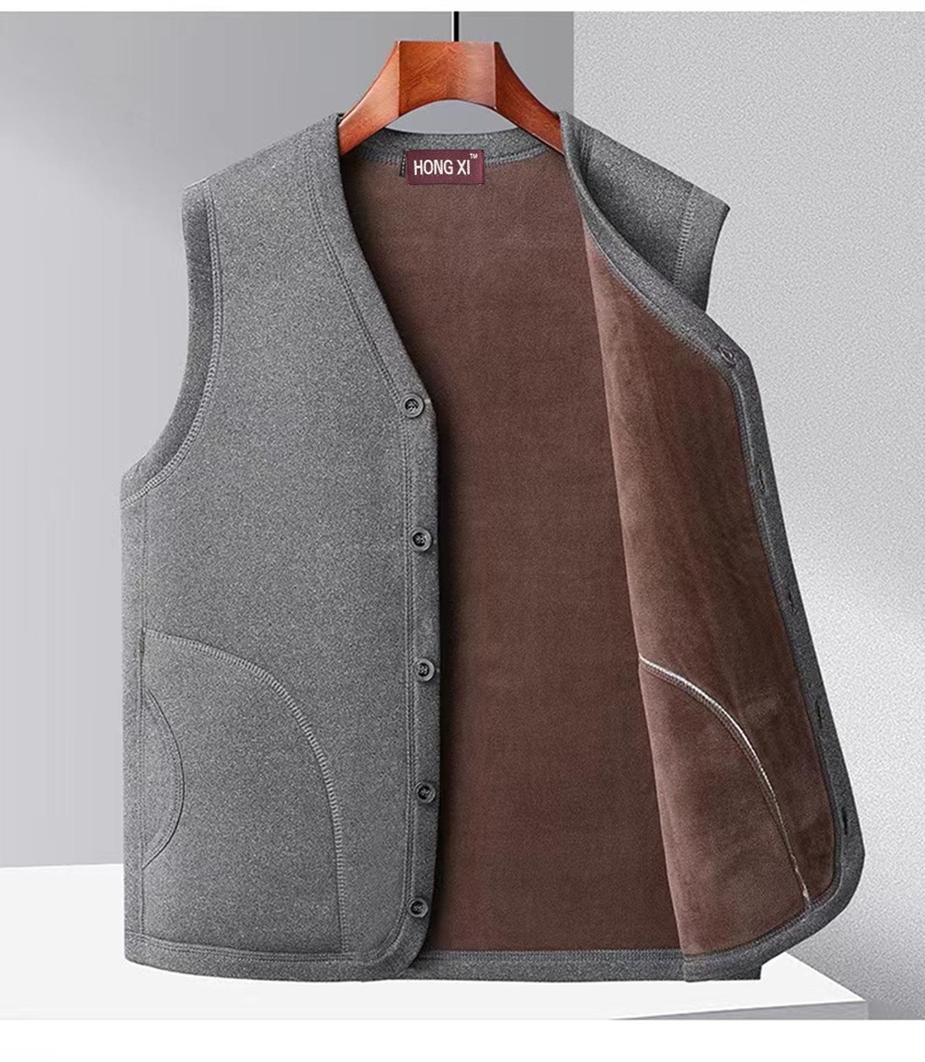 

Men s Plus Size Thickened Autumn/Winter Warm Vest with Shoulder Pads and Velvet Lining 4XL (150-170 Jin)