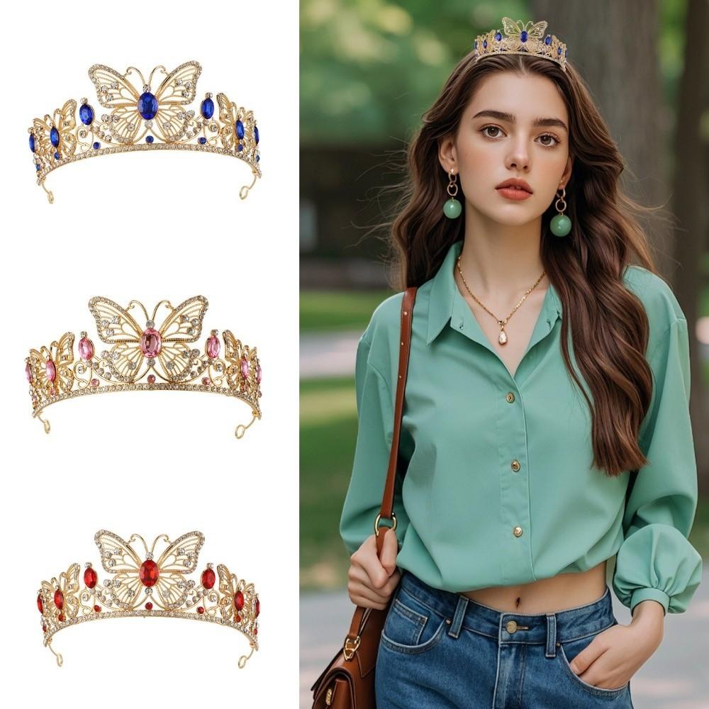 Gold Plated Bridal Tiara Crown Adjustable Fit Bridal Headpiece New Hair Crown Women