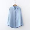 Women's Long Sleeve Shirt Solid Color Button Up Lapel Blouse Breathable Casual Loose Fit Shirt for Work Daily Life Travel