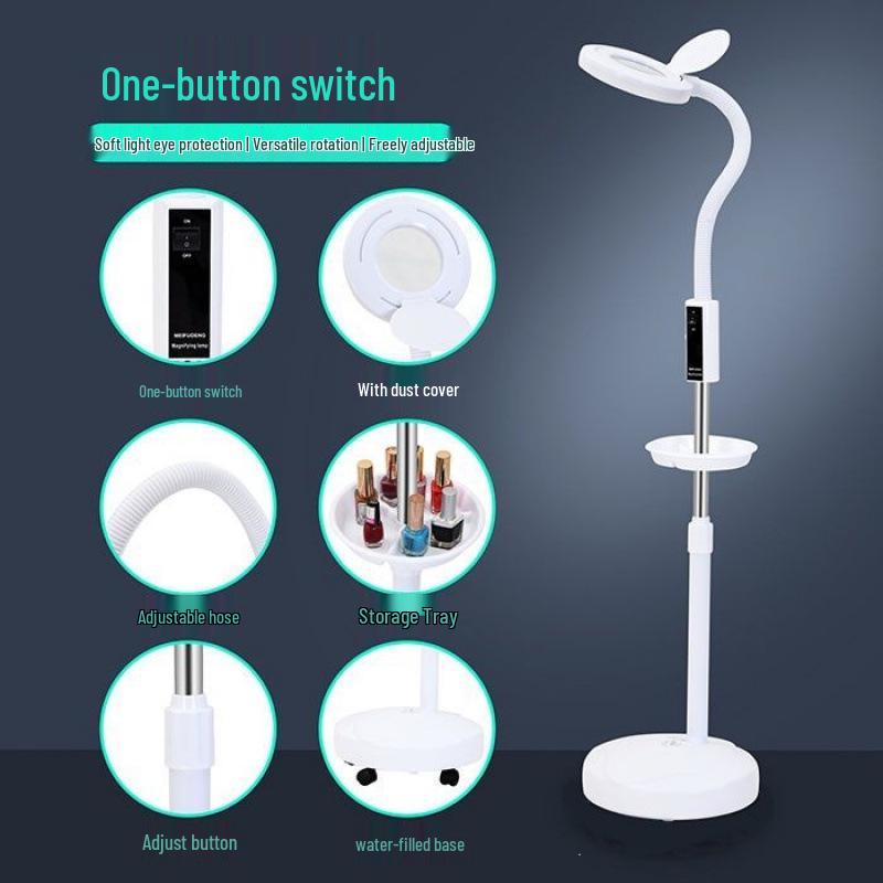 LED Eye-Friendly Tattoo & Nail Art Lamp: Desk & Floor Light for Cosmetic and Eyelash Extension