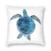 Watercolor Sea Turtle Turquoise Square Pillowcase Polyester Linen Velvet Pattern Zip Decorative Pillow Case Room Cushion Cover