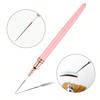 5Pcs Pink Nail Art Brushes Superfine Brush French Manicure Stripe Nail Art Painting Brush Set, UV Gel Nail Liner Brushes Kit And Drawing Liner Brush