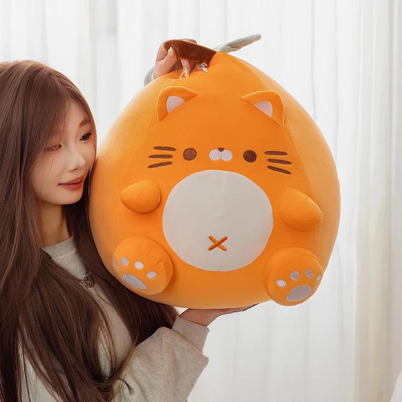 Kawaii Fat Cartoon Orange Cat Plush Toys Soft Comfy Kitten Throw Pillow Back Cushion Funny Home Decor Nice Gift To Kids