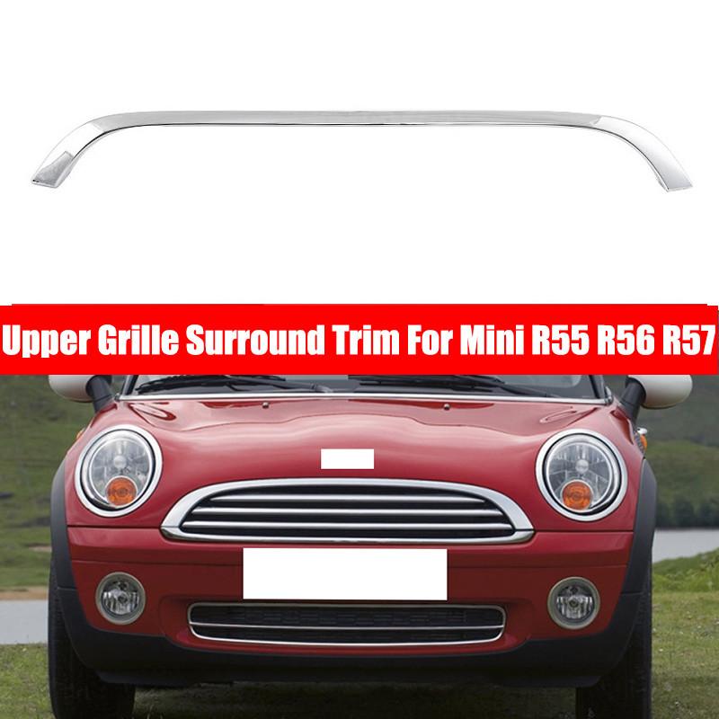 Auto Frontstoßstangengitter Zierleiste Obere Gitterumrandungsleiste Motorhaubenleiste Passend für MINI Cooper R55 R56 R57 R58 R59 2007-2015