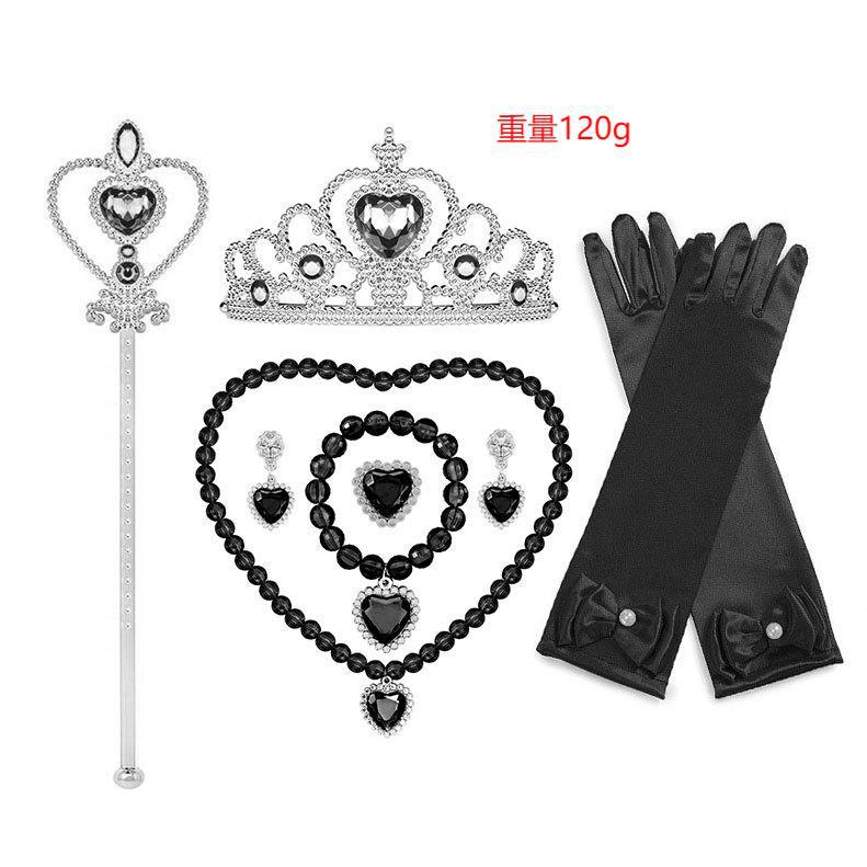 Wednesday Adams Family Children'S Crown Necklace Bag Accessories Full Set Of Accessories One Size