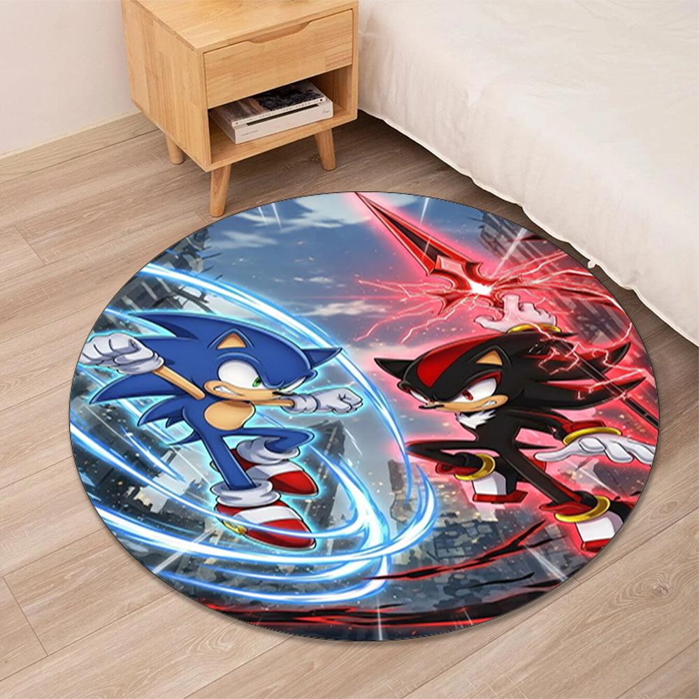 Runder Sonic-Teppich Teppich Stuhlteppich Bereichsteppich Eingang Fußmatten, für Bürostuhl Wohnzimmer Schlafzimmer Küche.