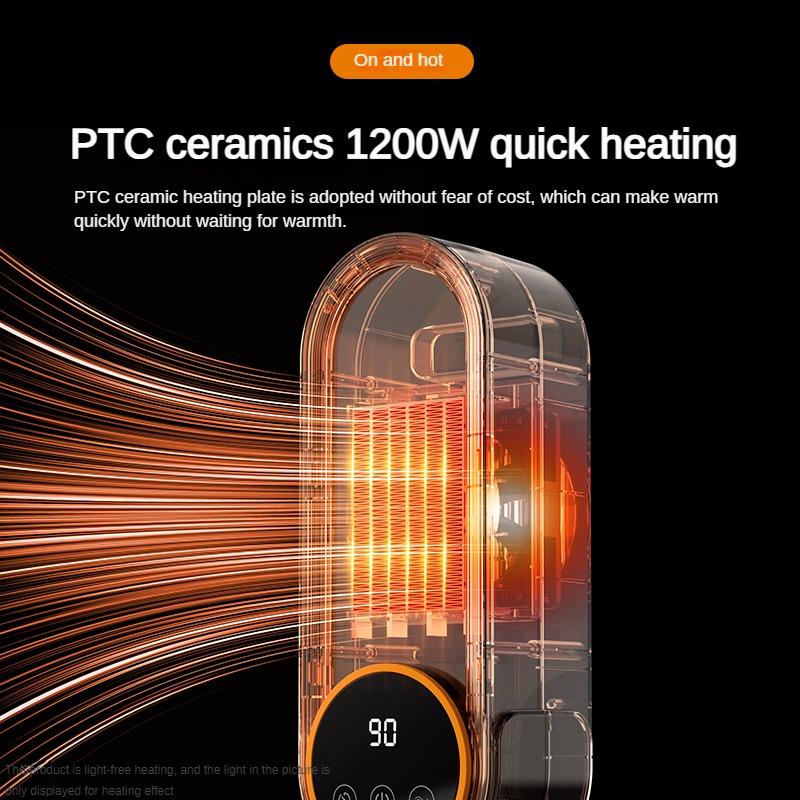 Air Heater 1200W For Room LCD Touch Screen Display Fast Space Heating Two Gears Timeable Electric Heaters