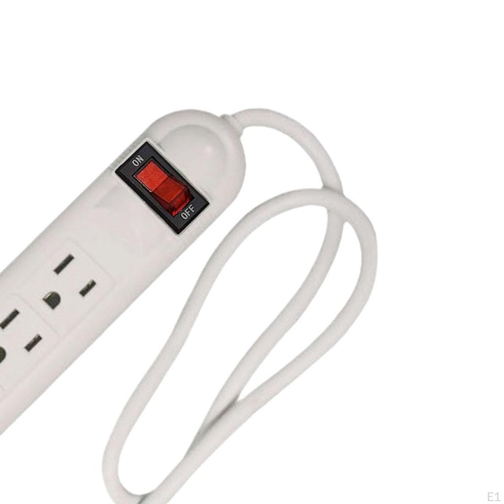 6 Outlet Power Strip Accessories US Plug with Cord Overload Protection for Home Dorm