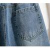 Women Autumn Loose Casual Denim Blue Wide Leg Pants Elastic Basic Trousers Plus Size Long Jeans