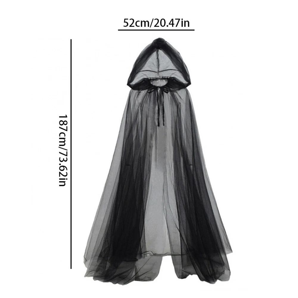 New Halloween Hooded Cape Spooky Witch Cloak With Hood For Halloween Cosplay Costume For Masquerade Balls Photography Party