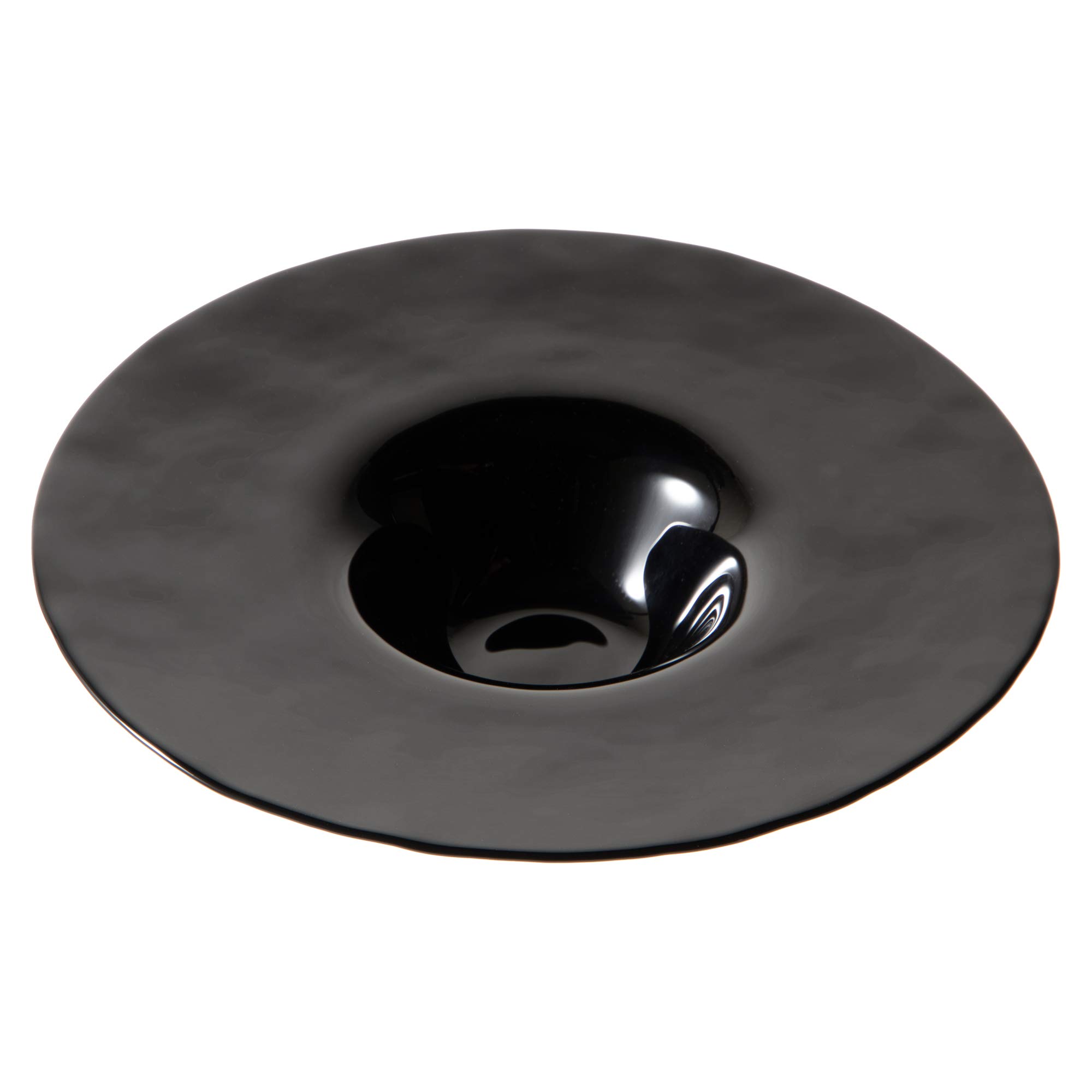 

Toyo Sasaki Glass Orbit Black Rimmed Bowl, 176cm, Black, Made in Japan, Large Round Plate, Glass Dish, Tableware, 46158BK