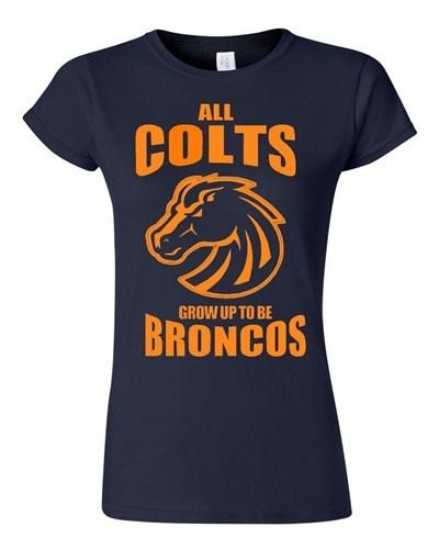 Junior Navy All Colts Grow Up To Be Broncos Funny Manning Football T-Shirt Tee Unisex T-Shirt XL