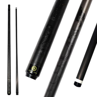 OKHEALING Karbonová kulečníková tága Černá technologie Kulečníková tága 12,5mm špička Radiální kloub 147cm/58palců délka 19oz hmotnost, Drak