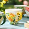 JOYYE Zwölf Blumenfarben Handbemalte Keramiktasse