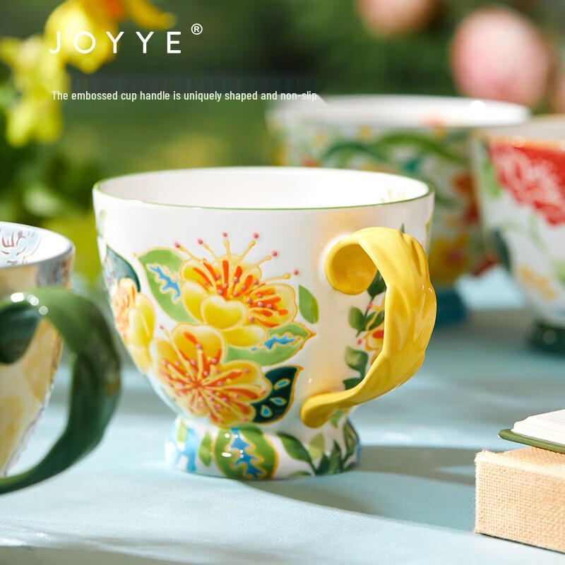 JOYYE Zwölf Blumenfarben Handbemalte Keramiktasse