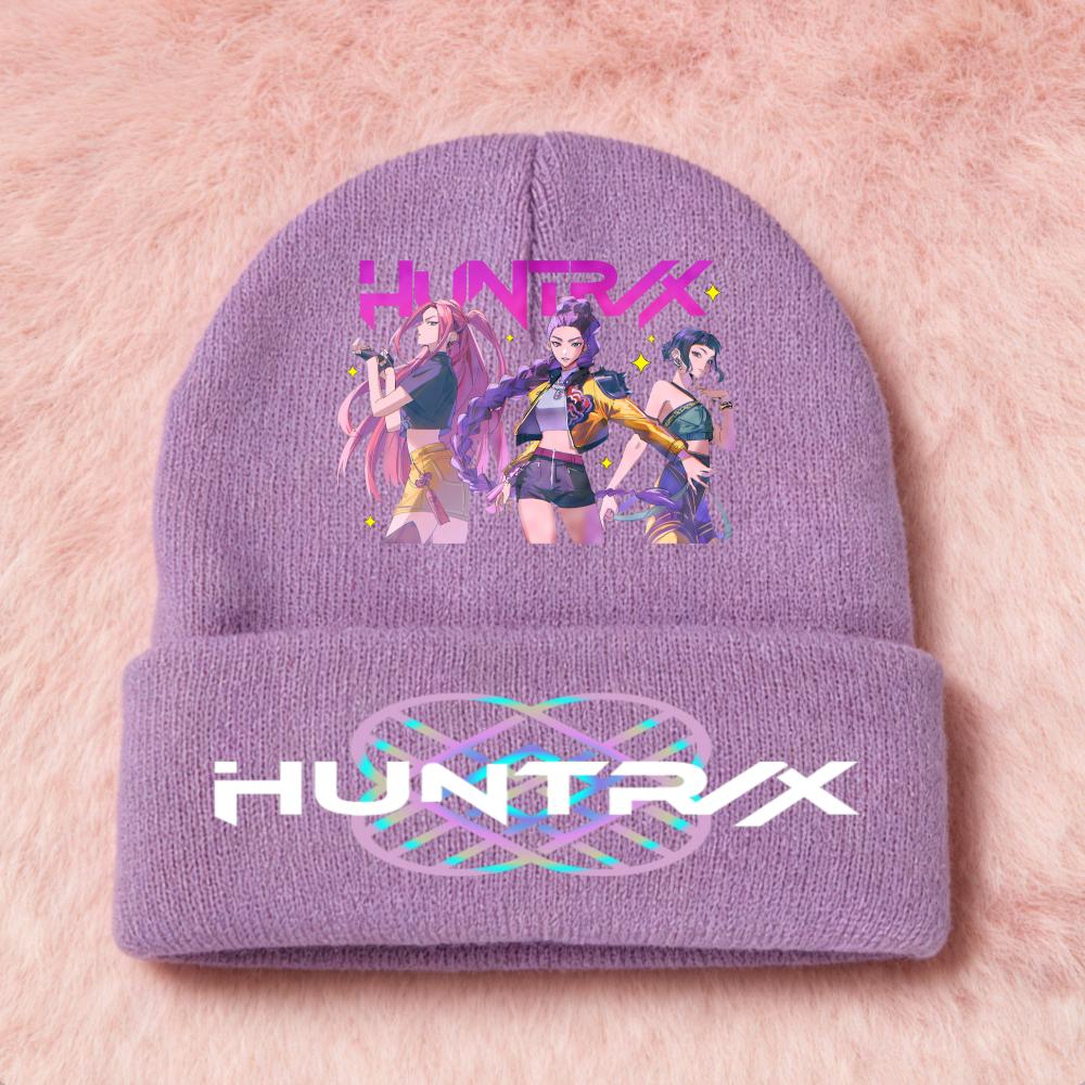 Latest KPop Demon Girls Knitted Hats Kpop Hunter Cartoon Children Headgear Cotton Cold Season Adorable Hat Anime Children Navidad Birth Date Gifts