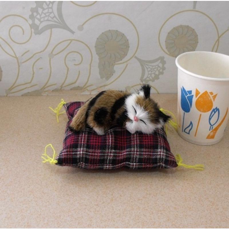 Simulated Cat Figurine, Cloth Cushion Cat, Car Decoration, Simulated Animal Model Toy