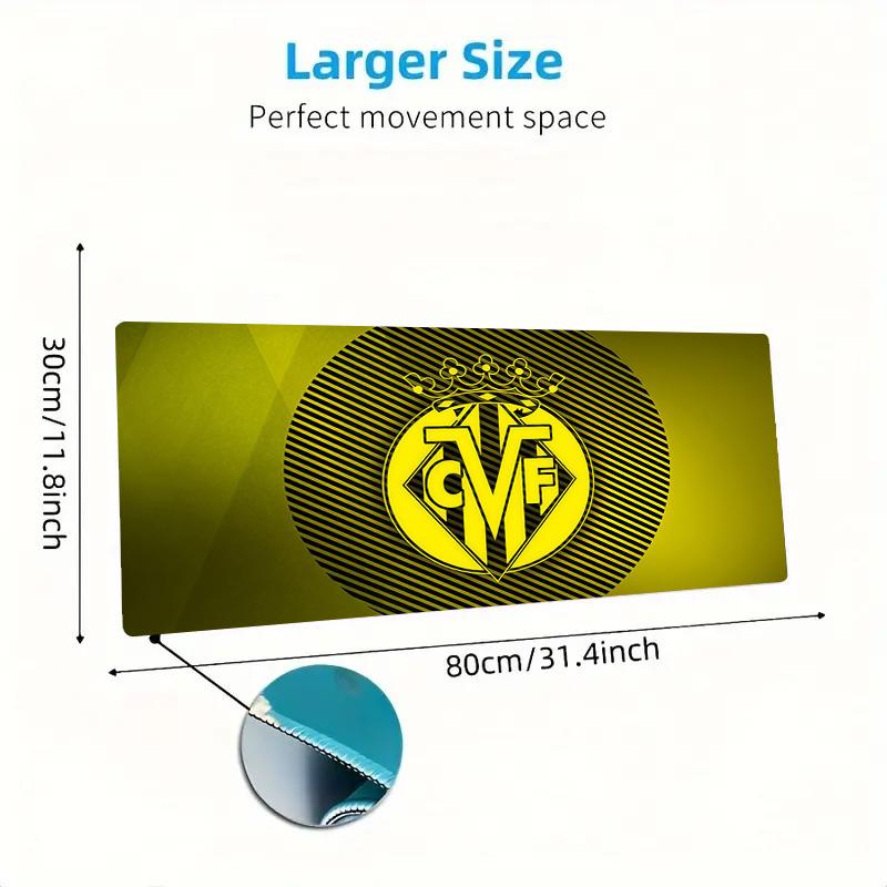 Villarreal Club de Fútbol Print Cushion Non-slip Laptop Tablet Big Mousepad XXL Mat Mini PC Playmat With Lock edge