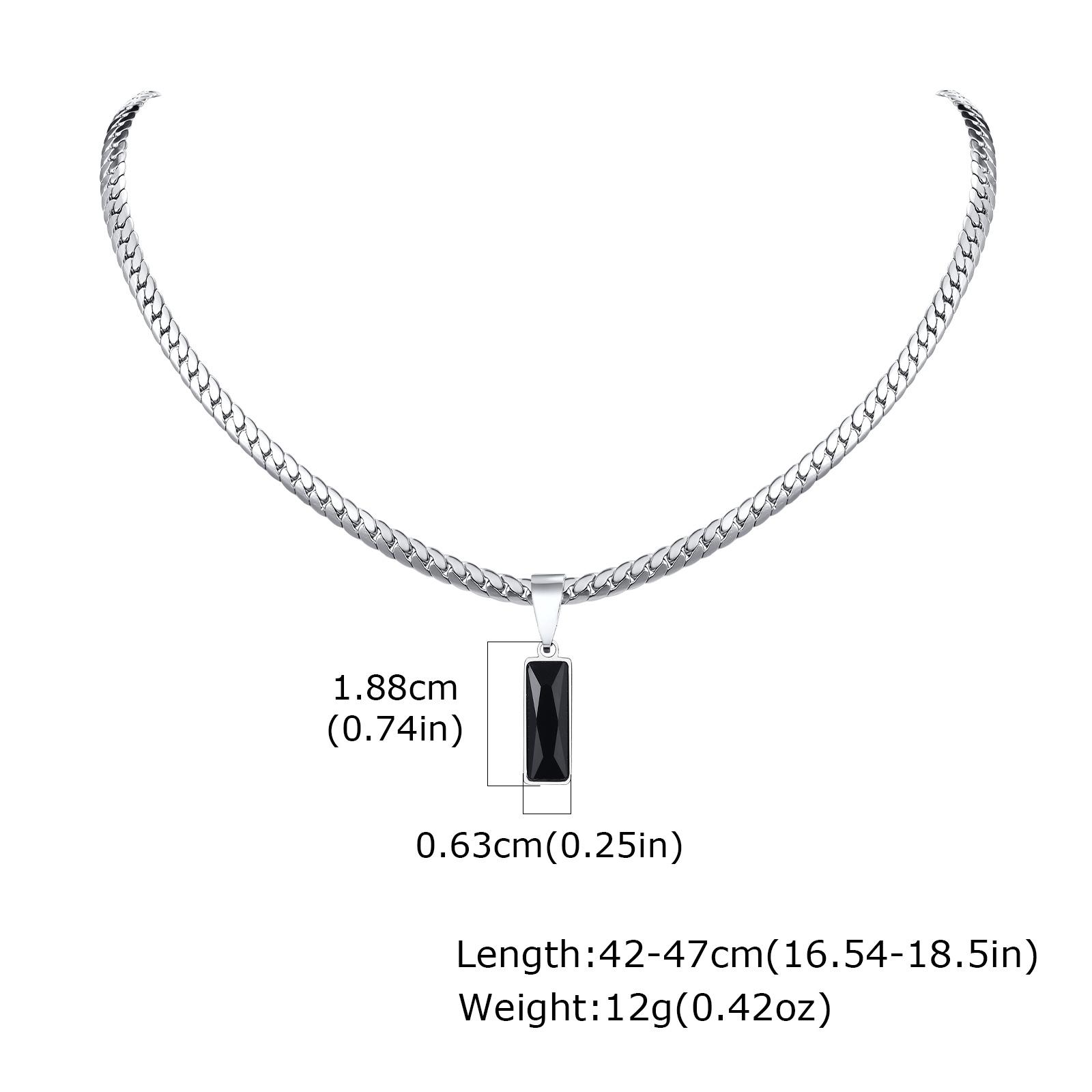 

Стильные мужские геометрические ожерелья с подвесками из камней, колье из нержавеющей стали с плоской кубинской цепочкой, хип-хоп подарки с цирконами для него, для мальчиков