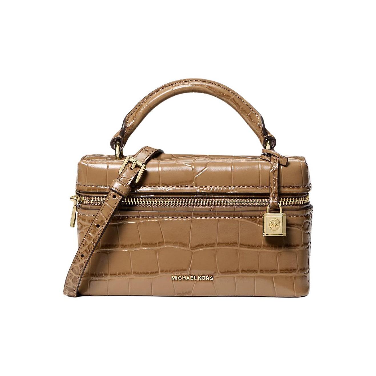 

Michael Kors MK Jana Lock Крокодилячий візерунок Тиснення Сумка через плече Шкіряна Геометрична Міні-сумка Жіночі сумки Верблюжий 32F5GQ1C0E-HUSK Shopping Bag Set(Basic Set+Shopping Bag)