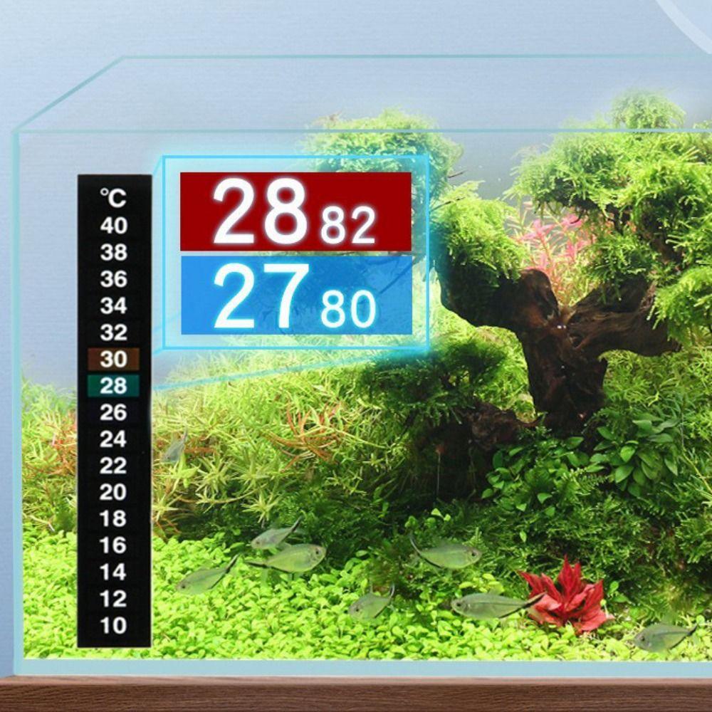 8pcs 10℃ To 40℃ Fish Tank Thermometer Self Adhesive Digital Temperature Sticker Aquarium