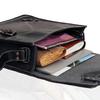 Leather Messenger Bag: 15" Black Laptop Shoulder Satchel Crossbody Gift for Men and Women
