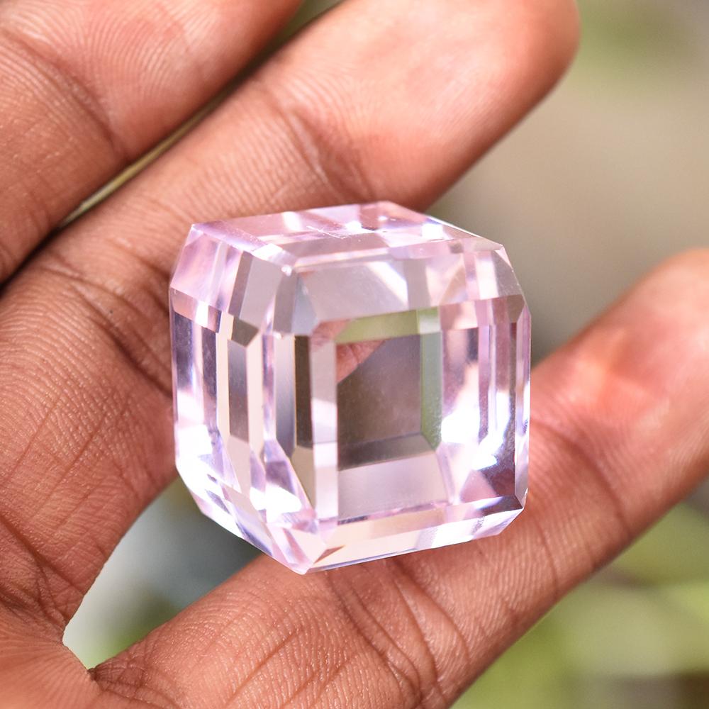NATURAL Pink Topaz 142 Ct Cube Shape CERTIFIED Loose Gemstone For Home Decor
