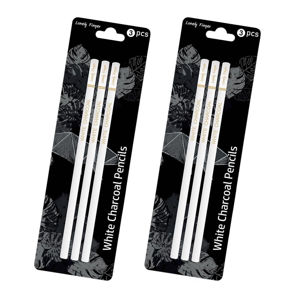 White Charcoal Pencils Set, Sketch Highlight White Pencils for Drawing, Sketching, Shading, Blending, Chalk Pencils for Artists
