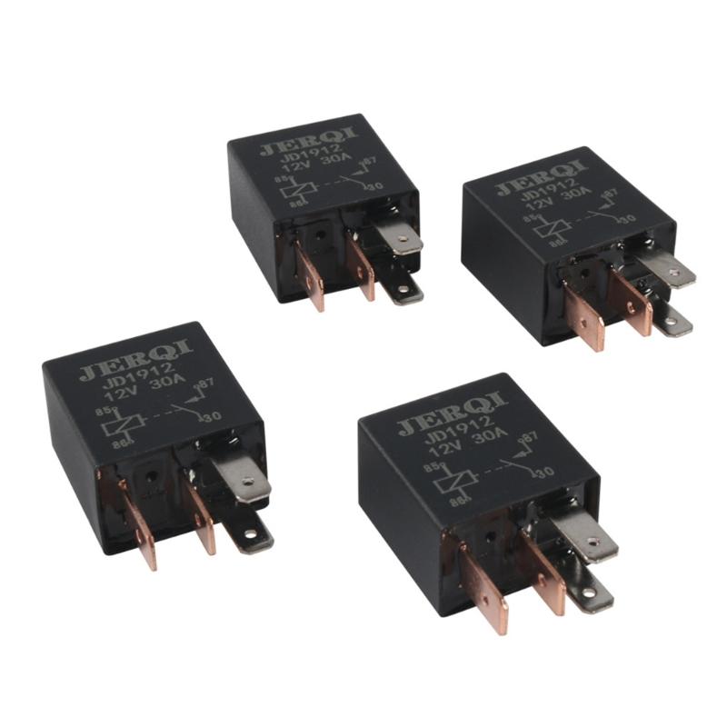 

4Pcs Auto Motor 4 Pin Heavy Duty Standard 12V 30A Multi-Purpose Car Replacement Accessory 1