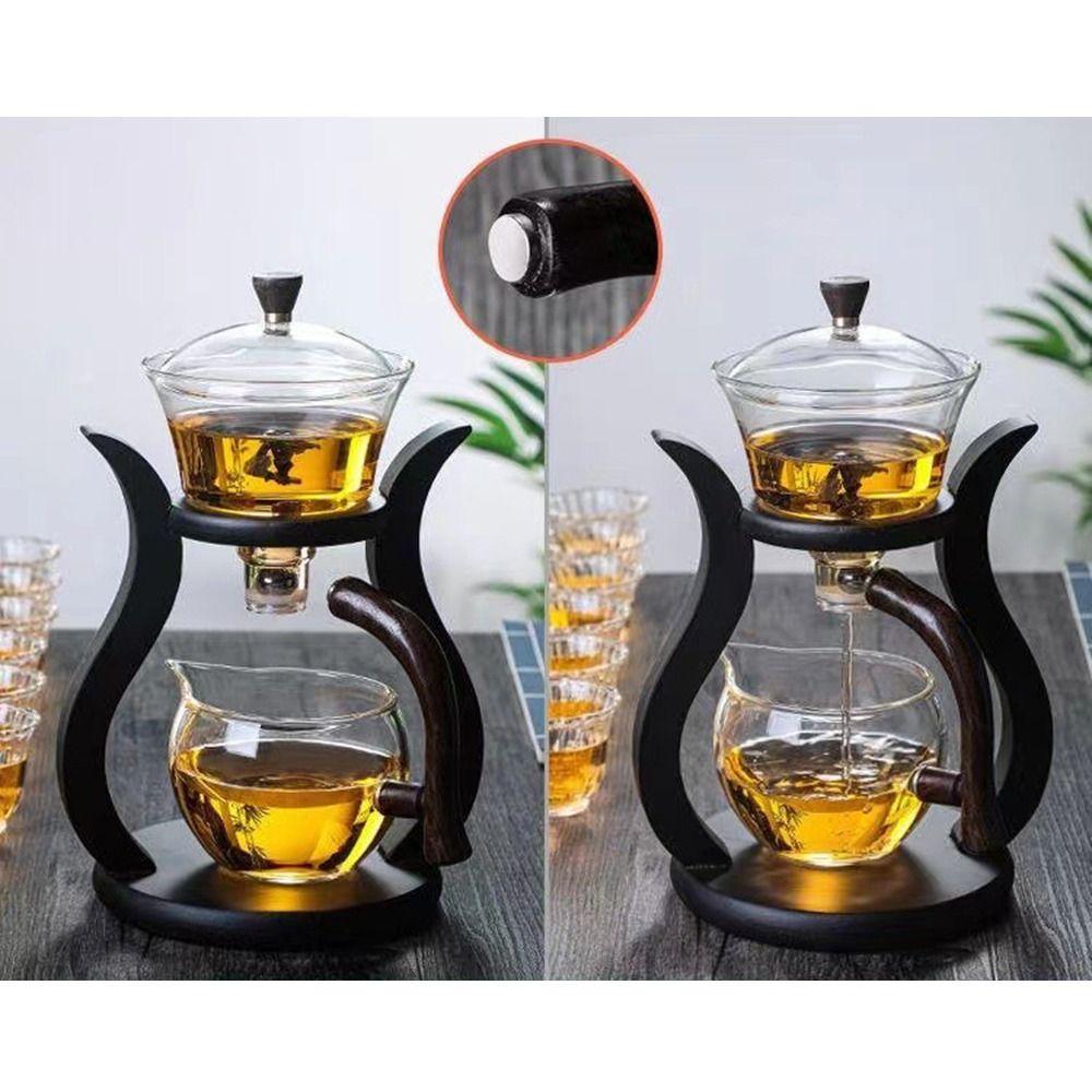 Heat-Resistant Semi-Automatic Teapot Set High Borosilicate Glass Magnetic Teapot Suit  Camping