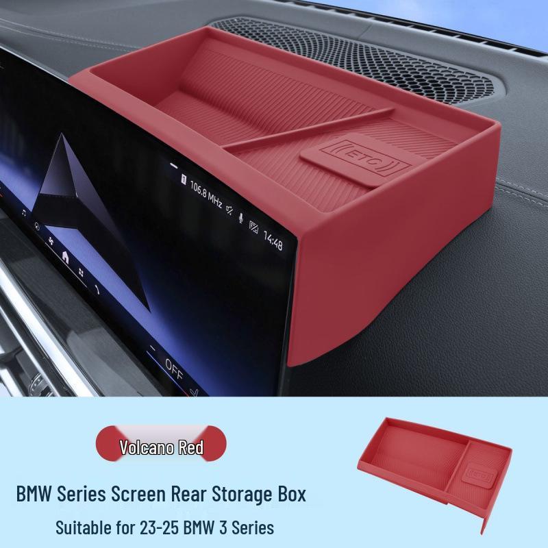Compatible with BMW X5 LX3 iX1 Center Console Silicone Storage Box for New 3 & 5 Series - Rear Screen Decoration.