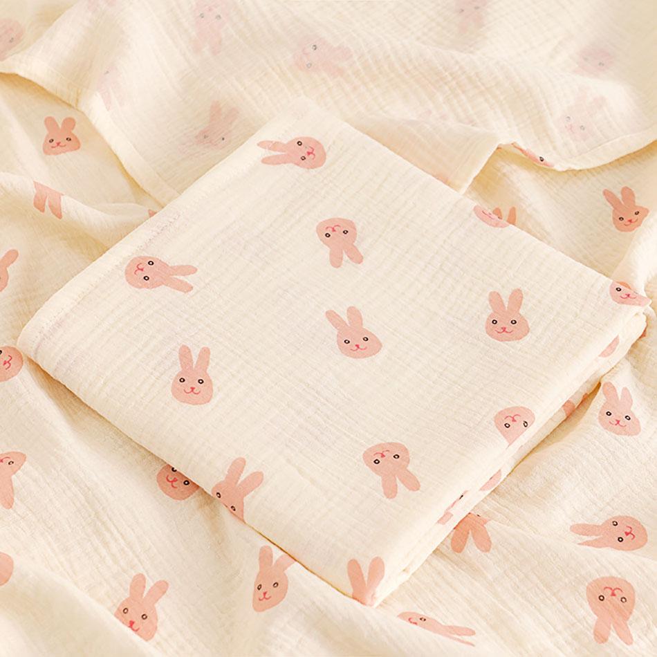 100x100cm Newborn Baby Shower Wrap Toddler Kids Cartoon Bear Double Layer Gauze Bath Towel Soft Quick Drying for Spring Autumn
