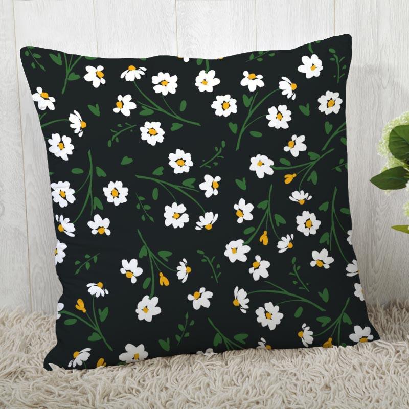 Chamomile Pillowcase Sofa Car Waist  Home Style Flower Landscape Cushion Cover