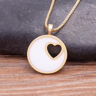 

Nidin Luxury Enamel Heart Pendant Black/Pink/Blue/White Candy Colors Chain Necklace Bohemian Women Fashion Birthday Jewelry Gift белый