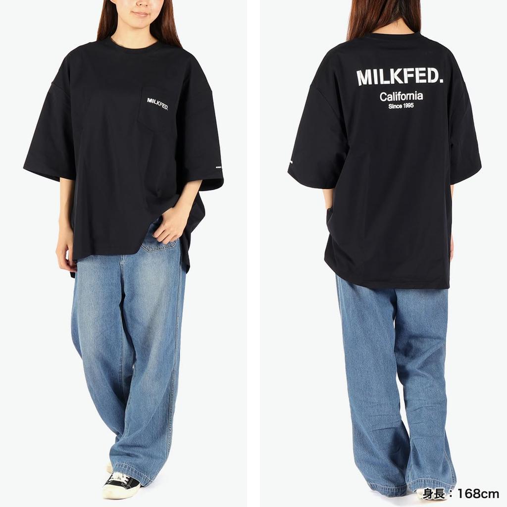 Milkfed Casual x OP Rash Guard Pocket Black Tee, Women's,