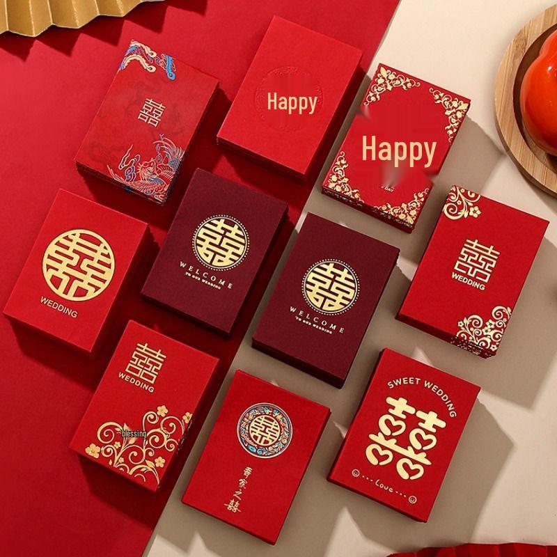 Mini Creative Wedding Red Envelope for Door-Blocking, Marriage Gift, Lai See 50 pcs