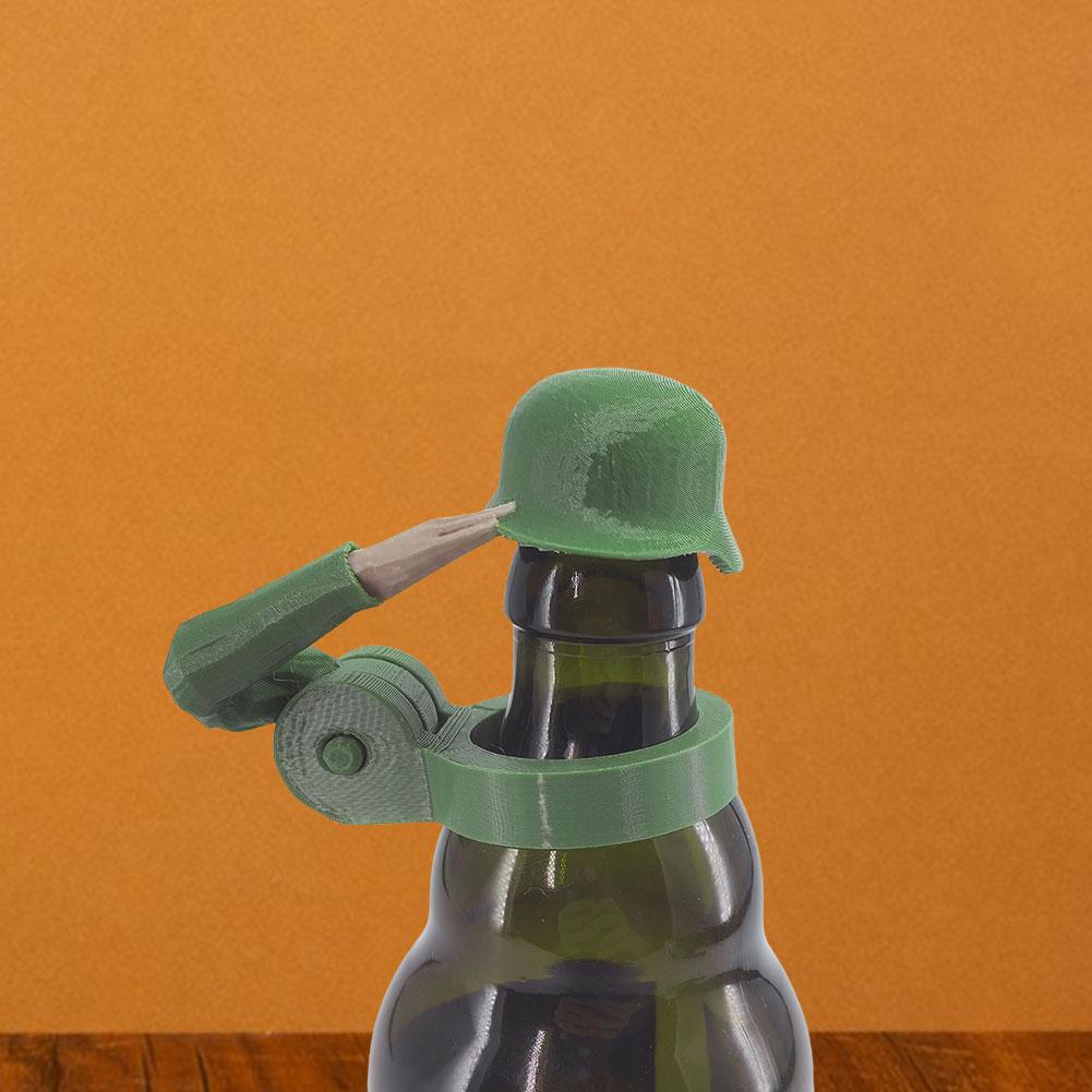 5-1PC Reusable Beer Helmet Topper Creative Soldier Beer Bottle Cap for Party Bar Veterans Enthusiasts Funny Beer Bottle Stopper