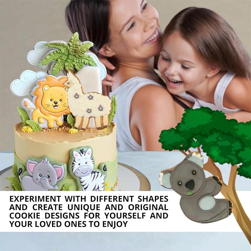 12 Pieces Animal Cookie Cutters Set For Kids with Storage Box Stainless Steel Safari Animal Biscuit Cutters Molds JT346