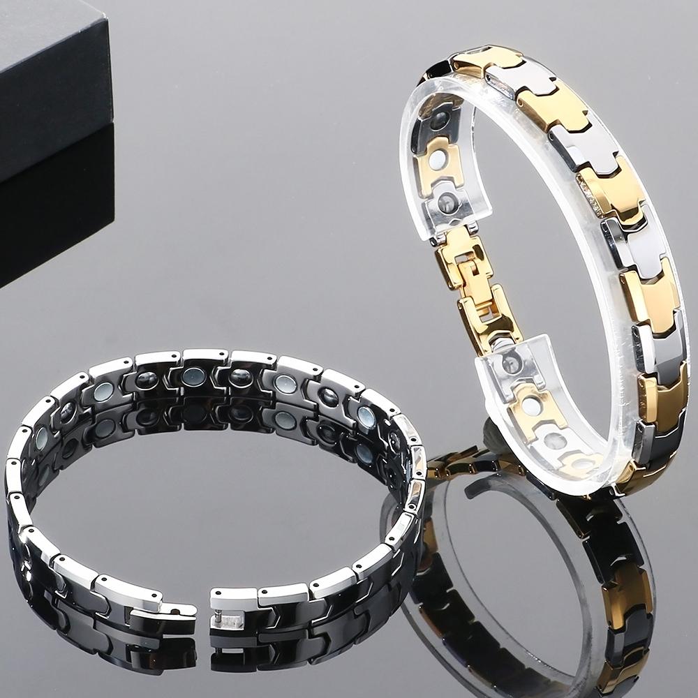 Men's Solid Tungsten Steel Bracelet for Man Woman 18/19/20CM Length 9MM Width Therapeutic Magnetic Bracelet Waterproof Polished