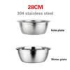 304 Stainless Steel Leaky Basin Rice Washing Sieve Basin Vegetable Basket Leaching Water Washing Fruit Filter Rice Basin