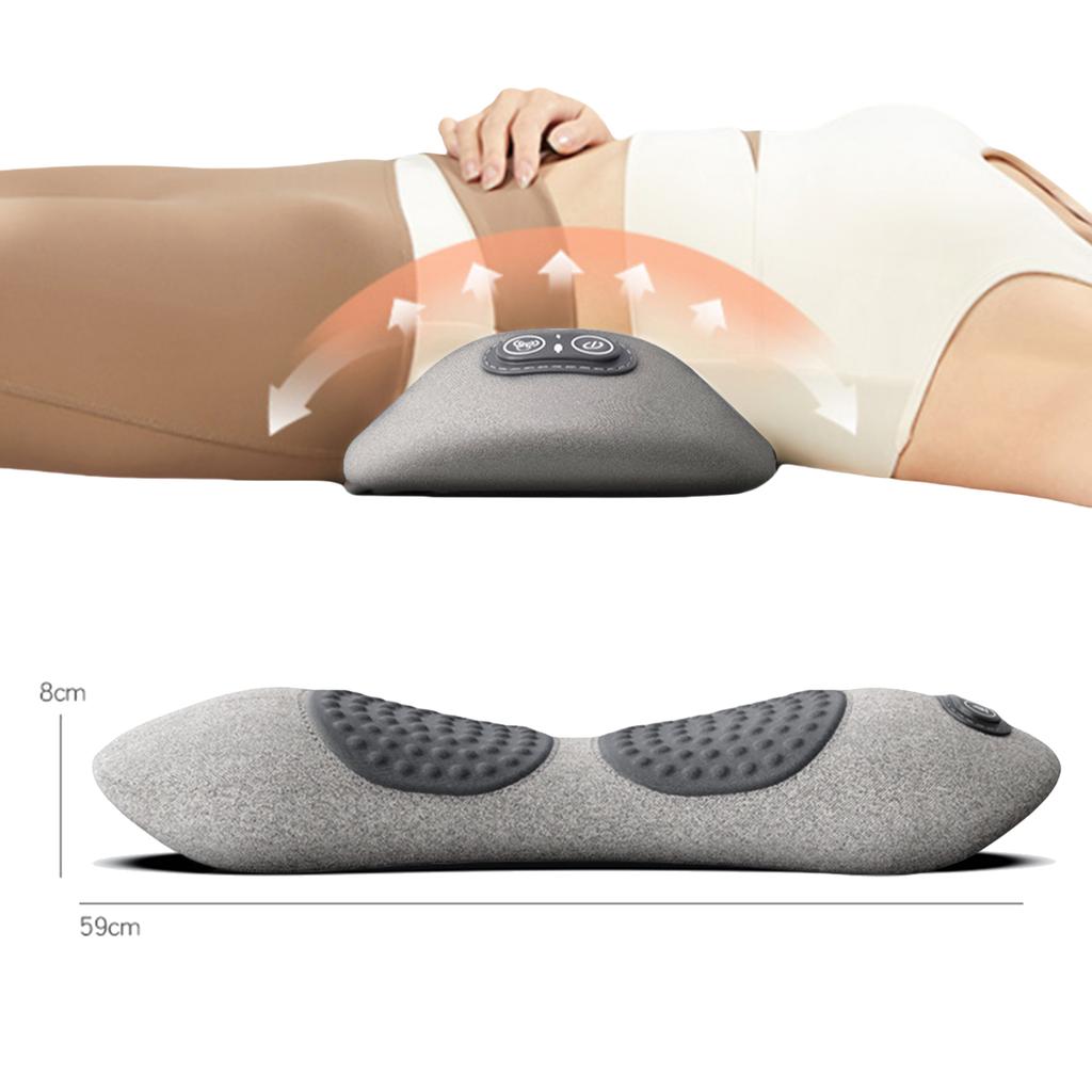 Electric Lumbar Support Massager Cushion Memory Foam Sleeping Waist Pillow Bed Adjustable Height Neck Back Waist Protection Pad