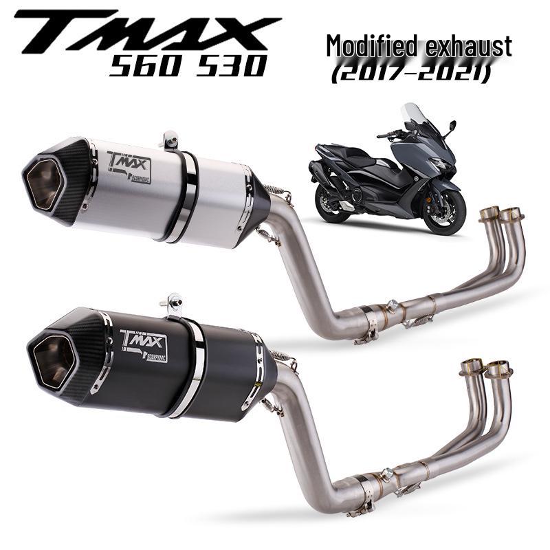 Applicable TMAX-530/560 Stainless Steel Exhaust with Carbon Head & Tail Sections