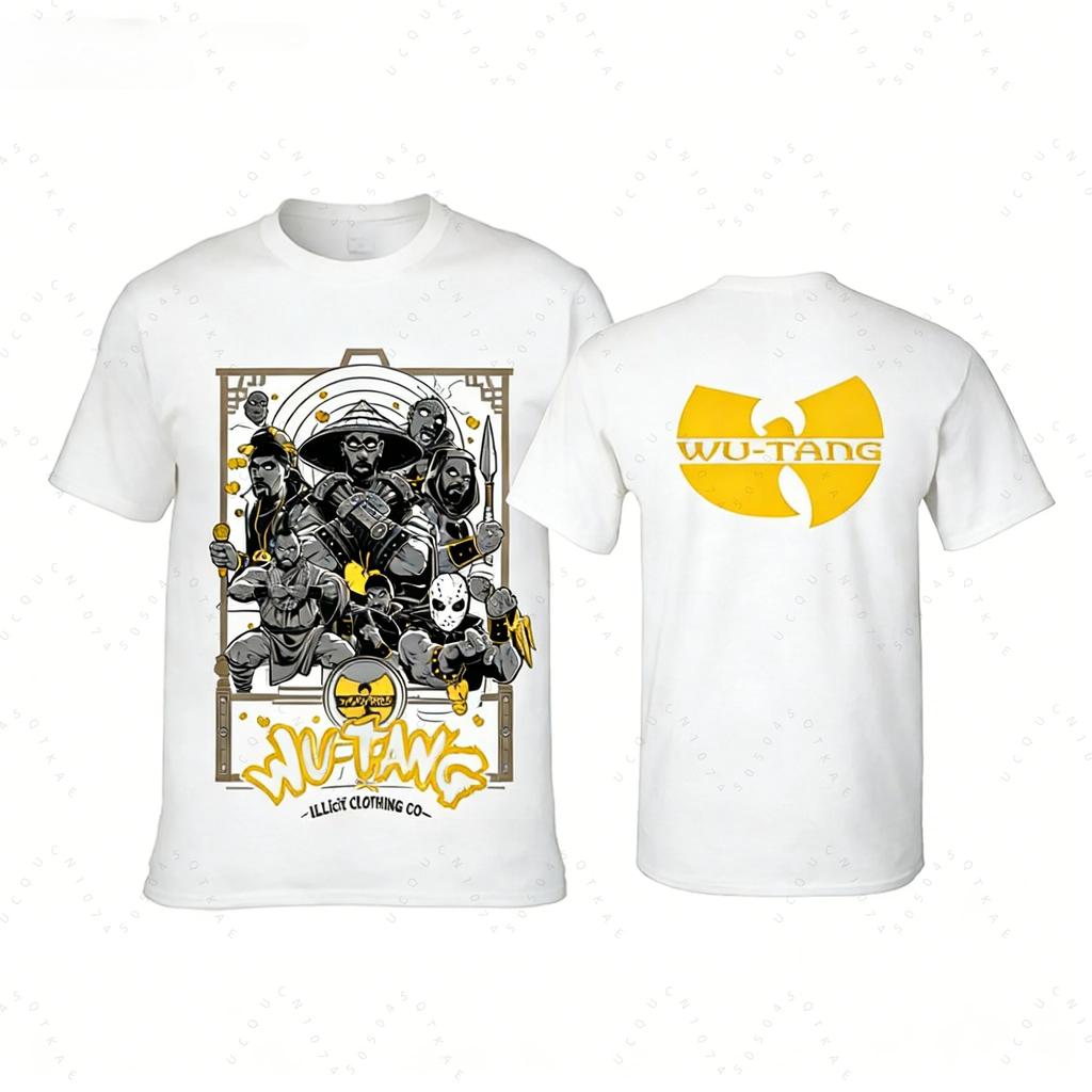 Wu Tang Clan Album Poster Peripherals Printed T Shirt Classic Street Hip Hop Music Fashion Tee Men Women Oversized Harajuku Tops