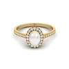 7x5 Mm Oval Pearl Halo 925 Sterling Silver Gold Vermeil Engagement Anniversary Women Ring